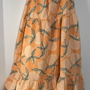 Jessica Simpson Orange Leaf Print Kids Dress
